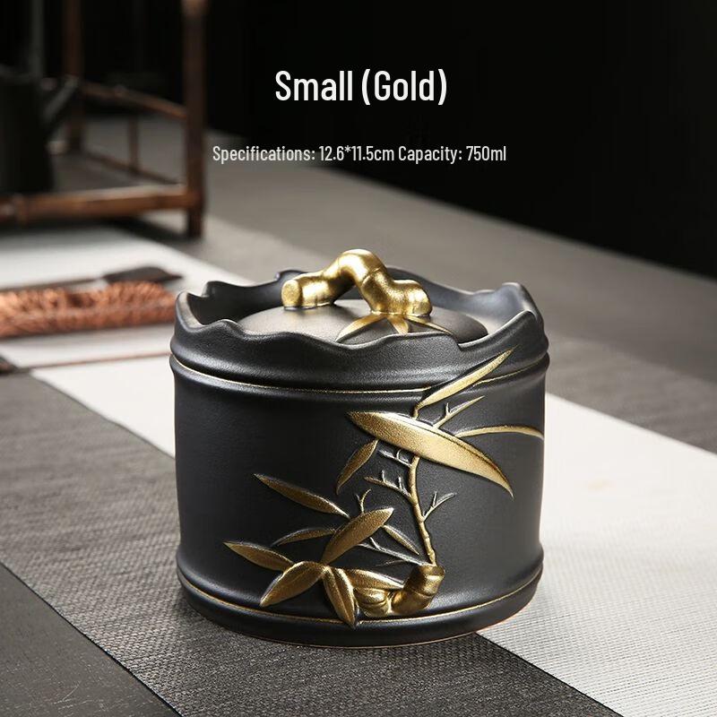 Hand-Painted Ceramic Tea Caddy