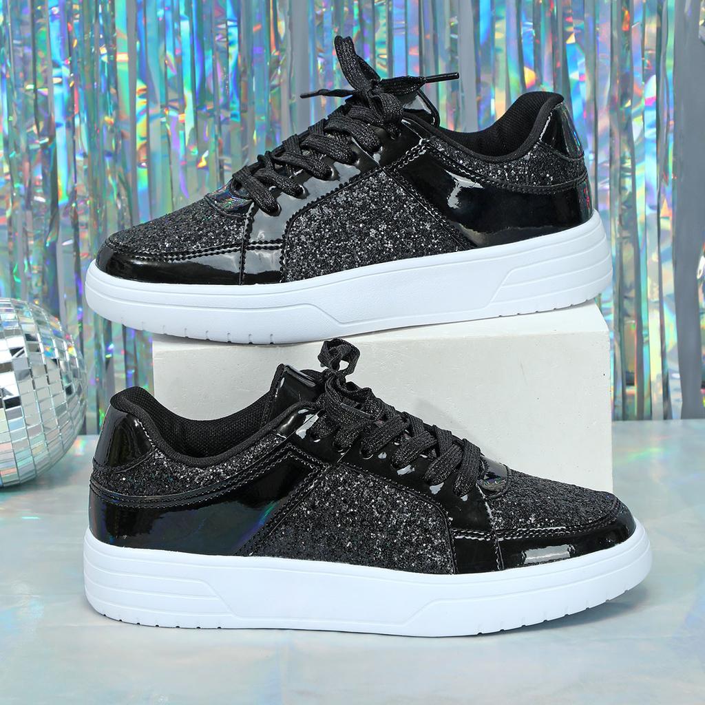Thick-soled Sequined Board Shoes Heighten Casual Sports Shoes Breathable and Lightweight Outdoor Flat Shoes Couple Tide Shoes