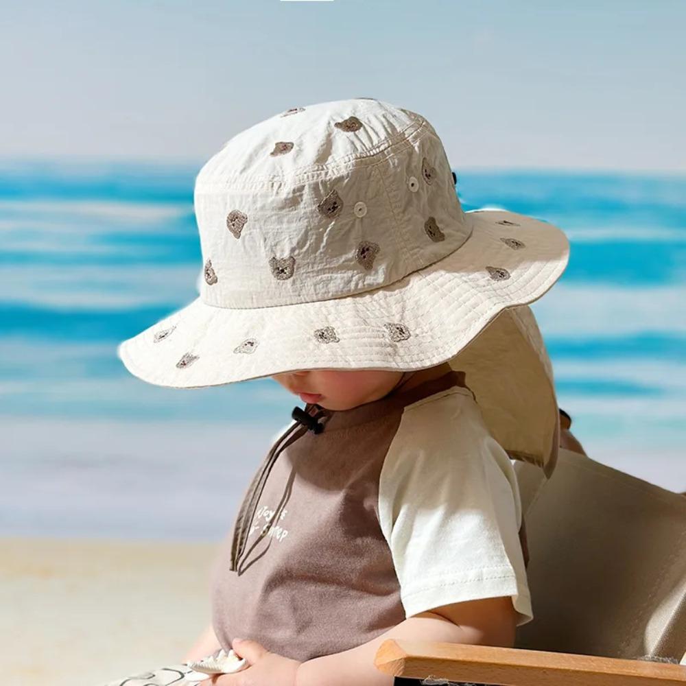 Cartoon Embroidery Baby Sun Hat Kawaii Summer Fisherman Hat  Apparel Accessories