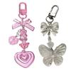 Cute Bowknot Heart Keychain for Phone Bag Aesthetic and Delicate Pendant Keyrings Accessories Gifts Friends & Women
