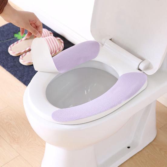 2Pcs Toilet Cushion Soft Warm Waterproof Toilet Seat Cover Closestool Cushion for Bathroom
