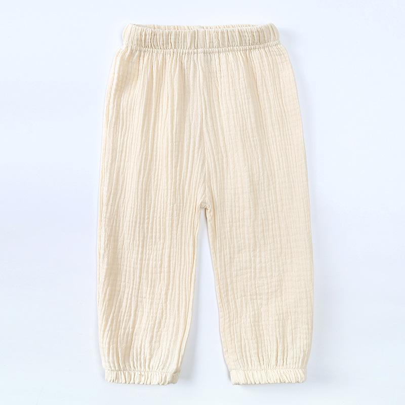 Spring and Summer Children Pants Solid Cotton Linen Elasticity Pant for Kid Boy Girl Casual Trousers Teenager Harem Pants