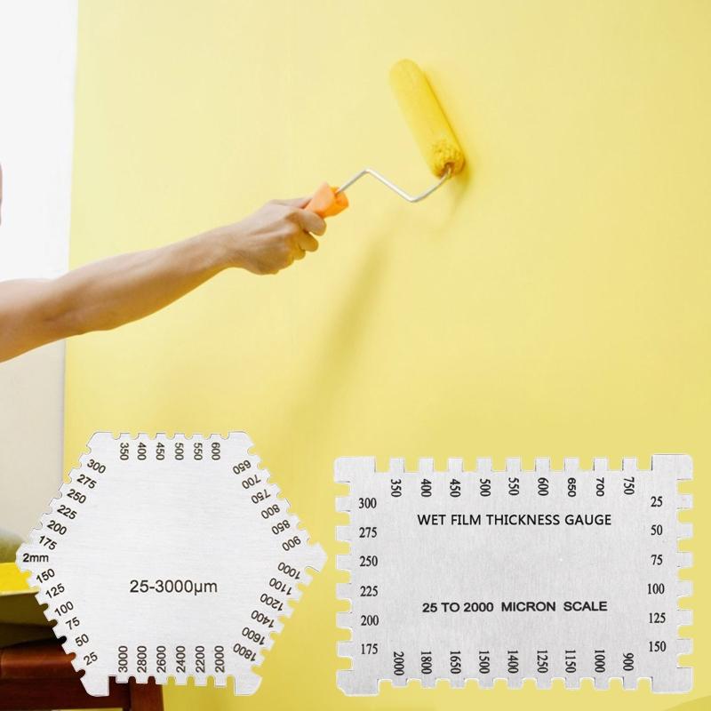 Stainless Steel Hexagonal Wet Film Comb Paint Thickness Gauge Meter for Architectural Coatings Measure Range 25-3000um