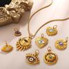Cross-border Rhinestone Evil Eye Stainless Steel Pendant & Keychain Bracelet Collection