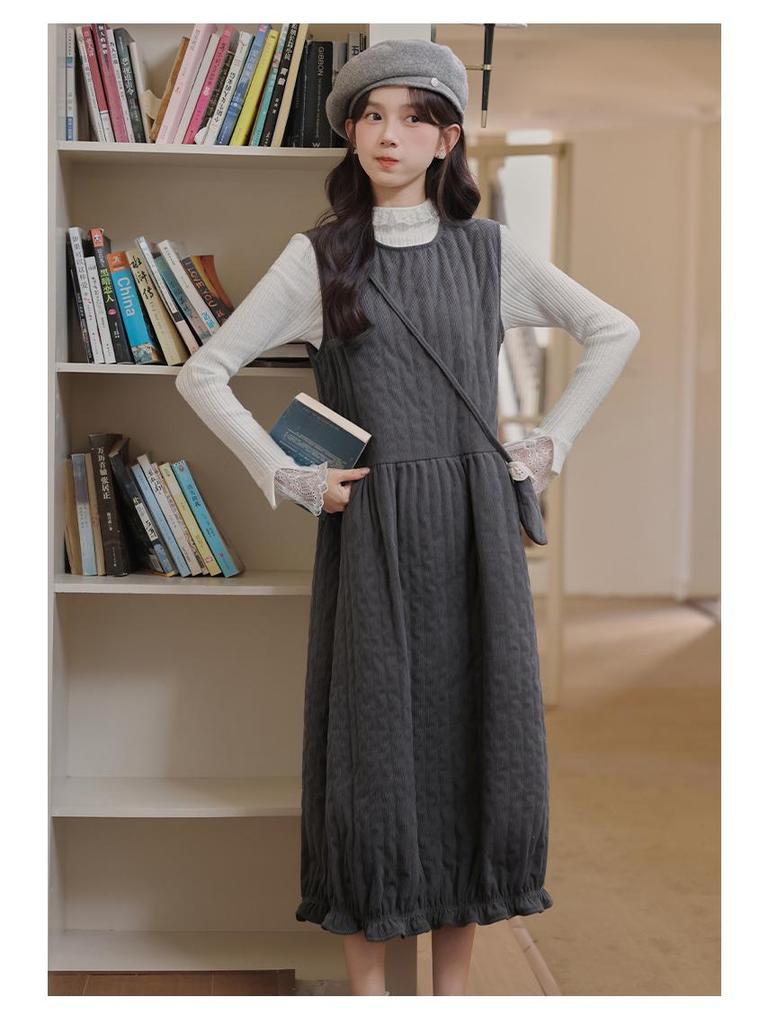 2026 Women's Quilted Sleeveless Tulip Dress with Knit Cardigan Set - Versatile Layering Fashion