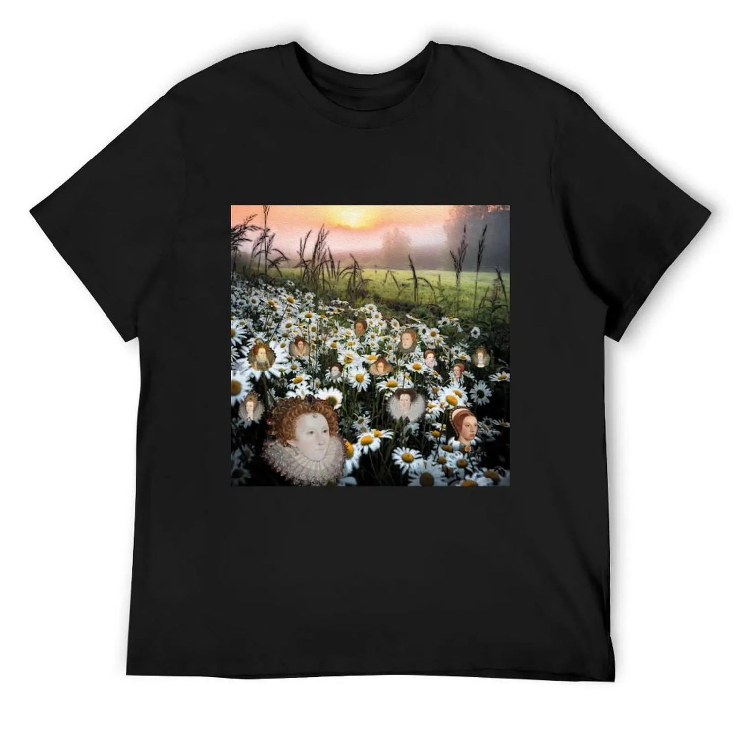 Tudor Daisies T-Shirt man t shirt anime t shirts graphic t shirt vintage vintage men tshirt S