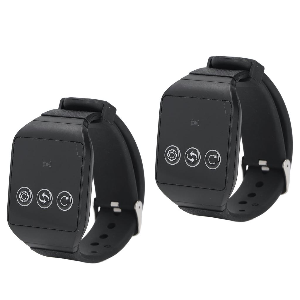 Wireless Restaurant Service Calling System 2 Watch Receiver and 1 Button Pagers Wireless Calling