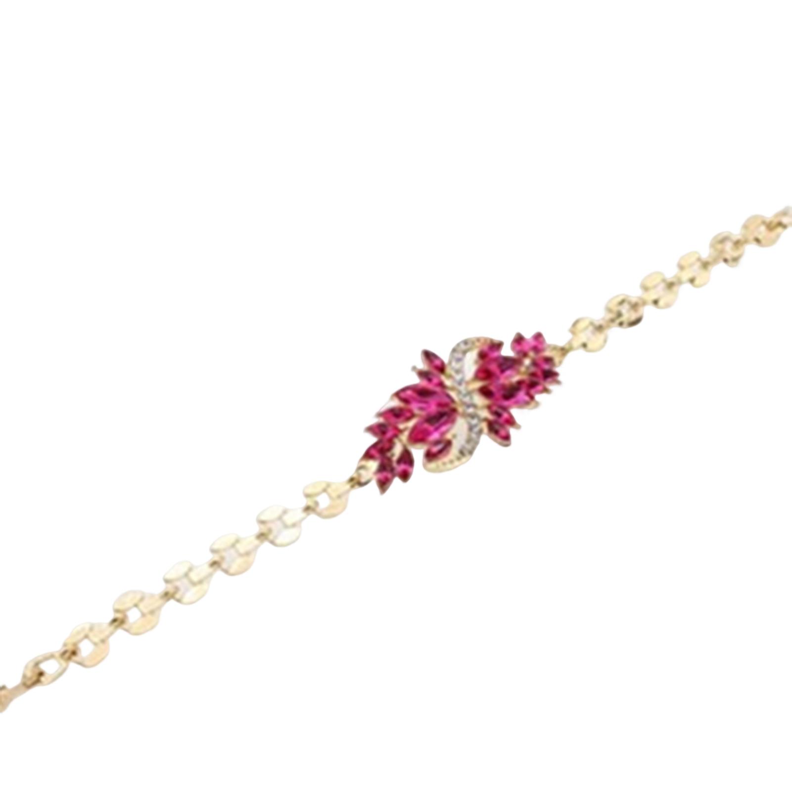 

Sparkling Rhinestones Alloy Bracelet Skin-friendly Lightweight Charming Bracelet for Outgoing Dress Matching розы красного