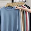 Solid Color Bottoming Shirt Casual Sweater Long Sleeve Knit Sweater Men's Round Neck Sweater Autumn Winter Large Size Loose Keep Warm Top
