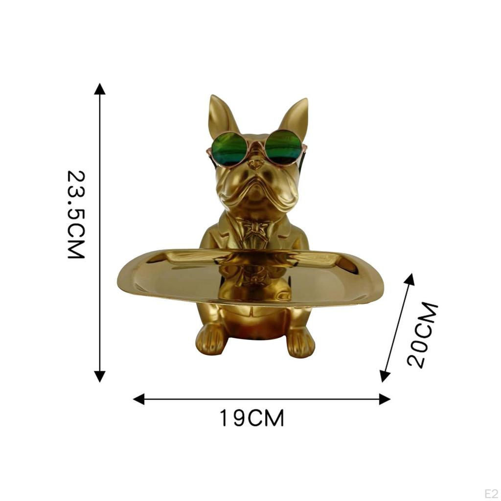 Desk Polyresin Dog Sculpture Entrance Key Storage Holder for Bedside Tables Snack Cute