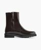 Firenze Atelier [Vibram] Minimal Line Box Leather Hidden Zipper Zip-Up Boots 9800-B [Brown Advan]