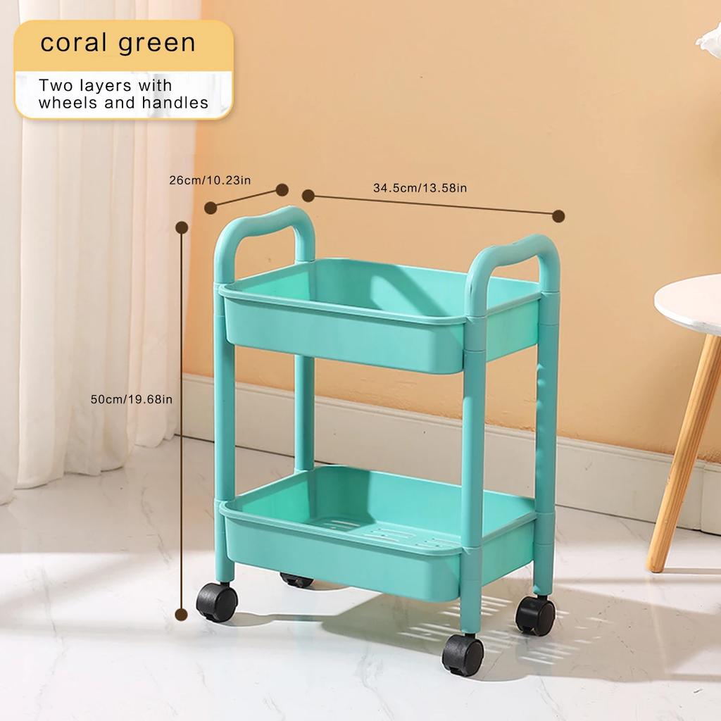 Multi Functional Kitchen Trolley Organizer Storage Rack Multi-Tiered Kitchen Cart with 360° Swivel Wheels Large Capacity Shelf