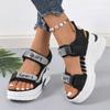 Fashion Women's Casual Wedge Heel Sports Sandals Summer New Fish Mouth Height-increasing Thick Sole Non-slip Vacation Outdoor Sandals 42