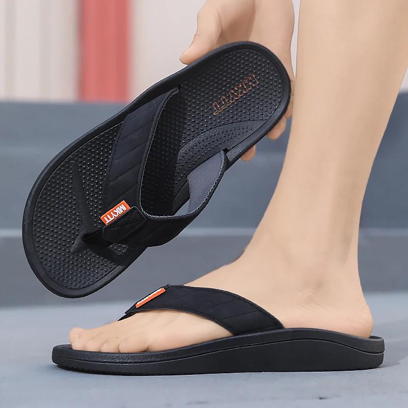 Men's Thick Flip Flops, Hollowed Out Lightweight Casual Sandals 2025 Men's Summer Non Slip Platform Beach Slippers, Flat Shoes