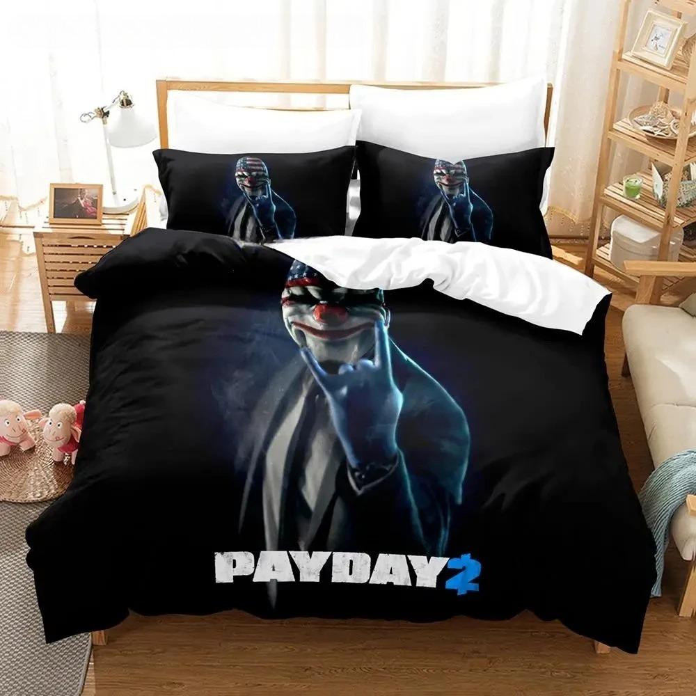 Game Payday Bedding Set Single Twin Full Queen King Size Bed Set Adult Boys Bedroom Duvet cover Sets Hip Hop Clown Anime Bed