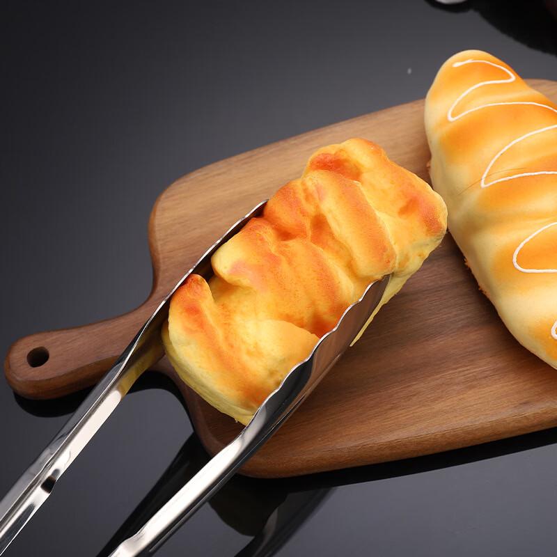 ZISIZ Stainless Steel 9-inch Bread Tongs (4-Pack)