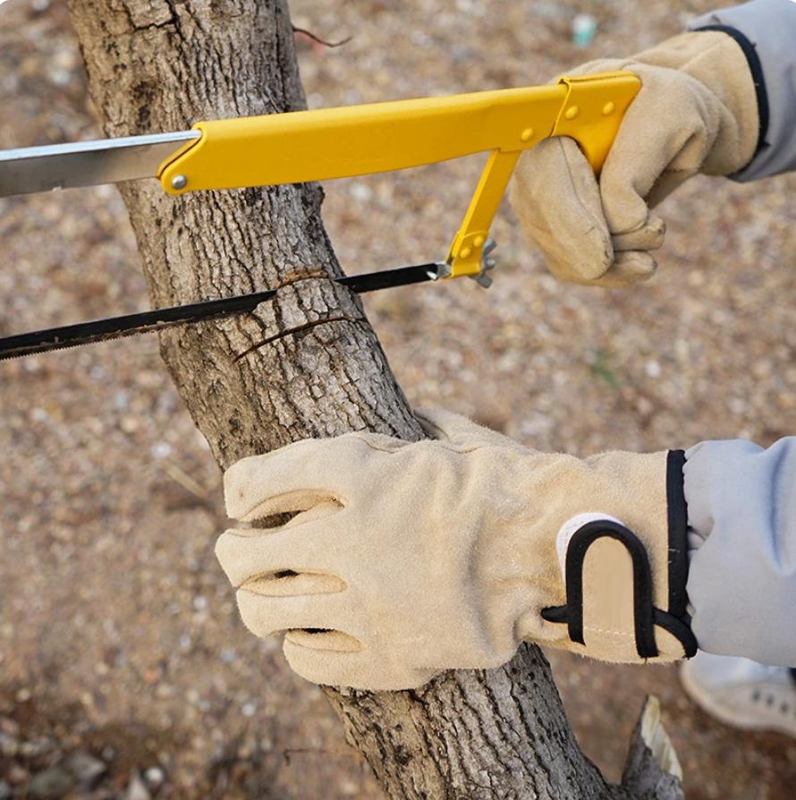 Leather Fire Resistant Heat Resistant Gloves Outdoor Barbecue Heat Resistant Wear Resistant Cooking Oven Gloves Two Layer Quality