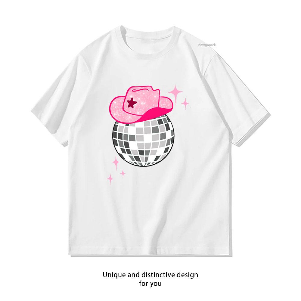 

Disco cowgirl tshirt Women Unisex Casual cotton graphic t shirts Adult streetwear camisetas tops tee Shortsleev S