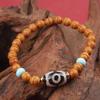 Handgefertigtes Olivenkern Wenwan Dzi Perlenarmband - Einzelreihe Unisex Buddhistisches Design