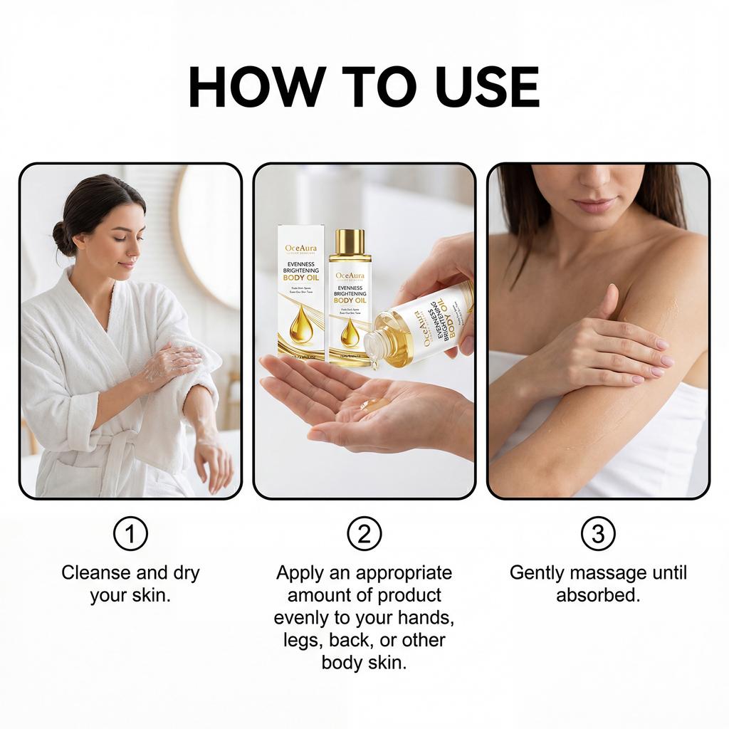 Skin Brightening Body Oil Nourishing Dry Skin Fast Absorbing No Greasy Even Body Tone Improve Dullness Moisturizer Body Care Oil