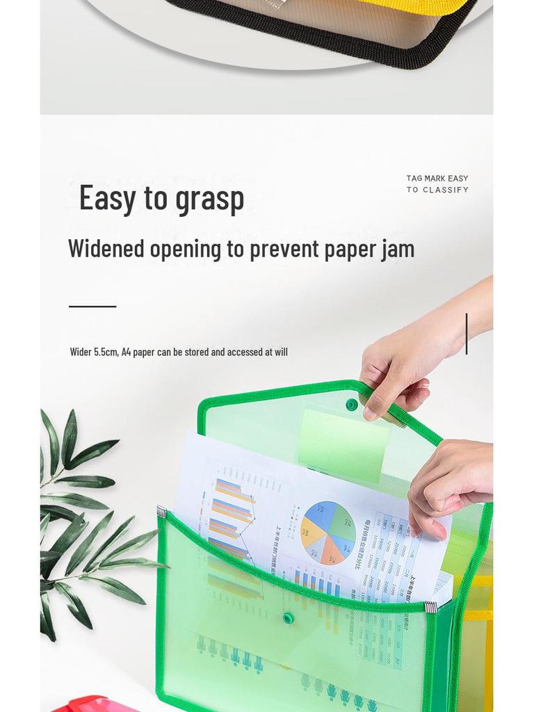 Transparent A4 Document Bag with Large Capacity and Business Card Holder