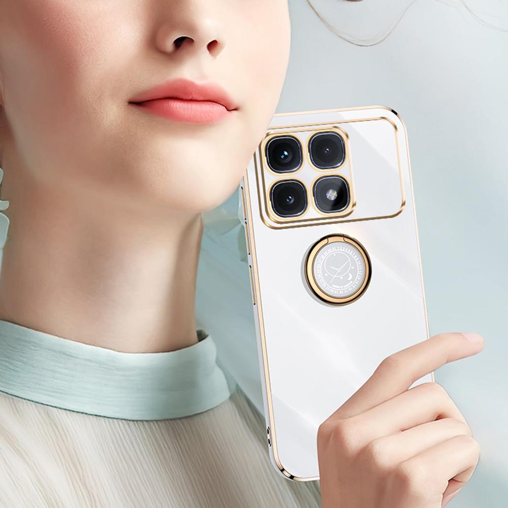 XINLI For Xiaomi Redmi K70 Ultra Case Ring Kickstand Electroplating TPU Phone Cover
