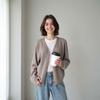 Unlock laziness! Baby camel fleece blended wool knitted cardigan women's early autumn new loose and thin coat sweater winter