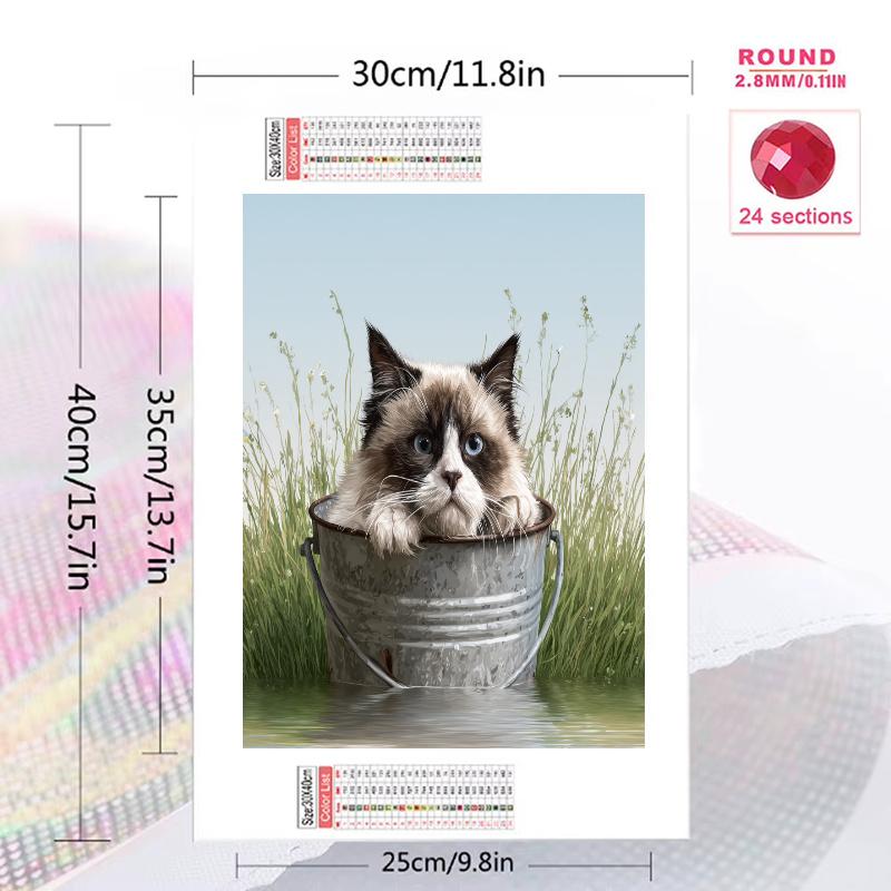 Ragdoll cat Pattern 3pcs 100% Round Full Drill 5D DIY Diamond Painting Embroidery Cross Stitch Rhinestone Décor