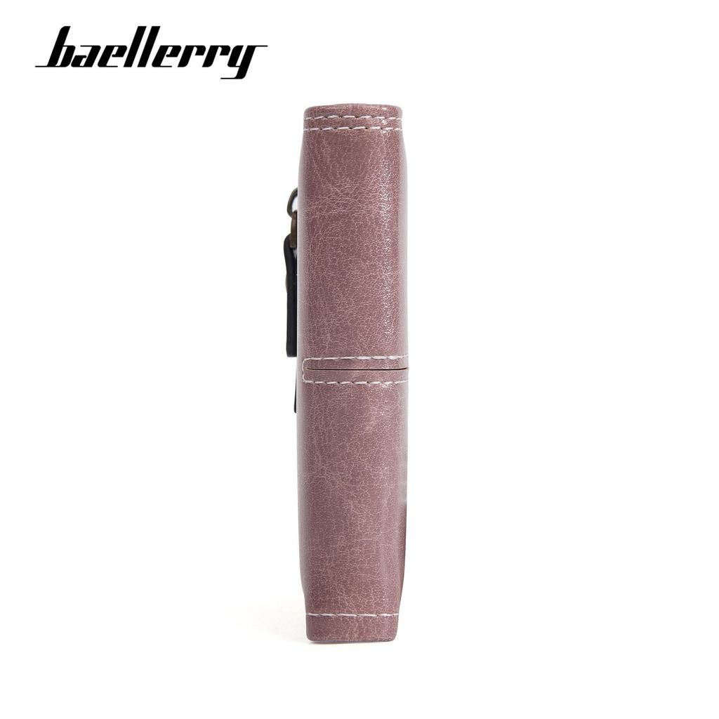 Baellerry Women's Fashion Short Wallet - Multi-Card Slot, Two-Fold, Zipper Coin Purse