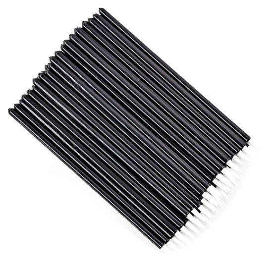 

50 шт./компл., кисть для подводки глаз, одноразовая краска для ногтей, полипропиленовая профессиональная кисть для макияжа, подводка для красоты черный белый