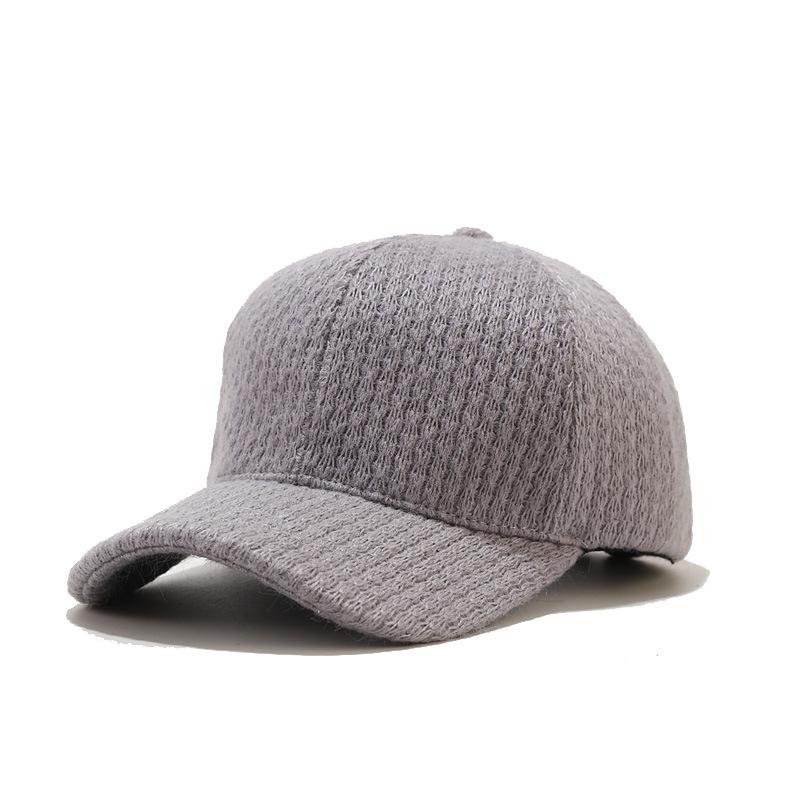 

New Autumn and Winter Versatile Solid Color Peaked Cap Fashionable Winter Warm Hat Trendy Striped Baseball Cap Korean Version for Men and Women One Size