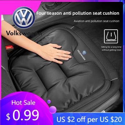 2026 Hot For Volkswagen VW Car Seat Cushion Leather Soft Pad Interior Accessories For VW GTI Polo Golf Passat CC Tiguan Arteon T