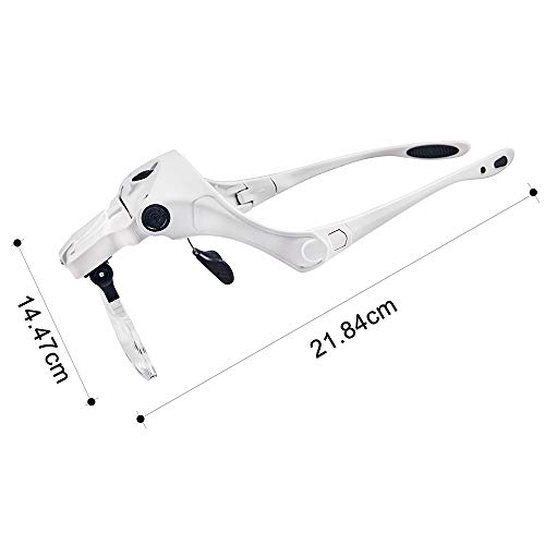 Bijia Glasses Magnifier, Upgraded USB Rechargeable Head Magnifier with LED Light and Elastic Band, Dual-Use Magnifying Glass for Crafts, Reading, and