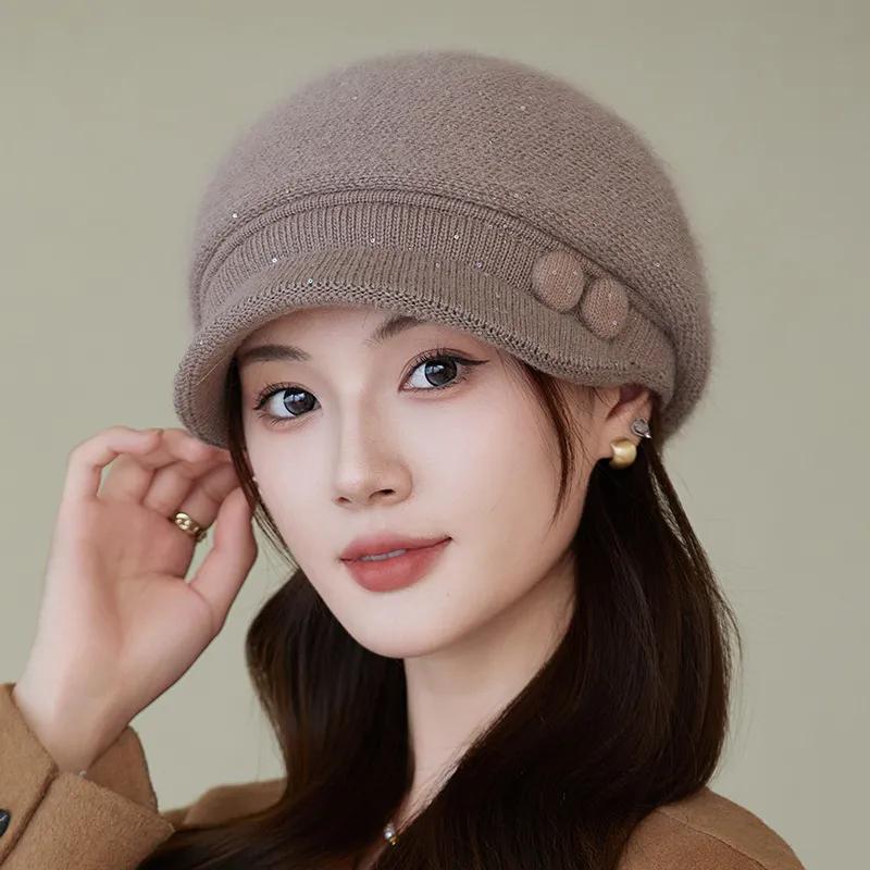 WTEMPO Solid Color Large Brim Bucket Hats Cold-proof Windproof Warm Autumn Winter Casual Verstaile Hats Gifts for Mom