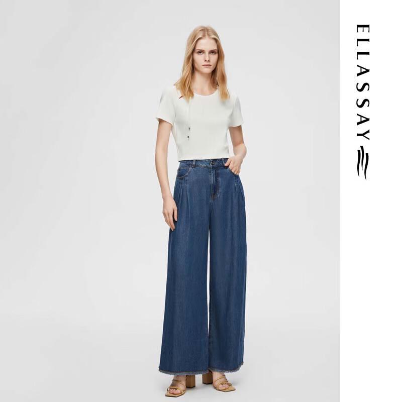 ELLASSAY Women's Elegant Hollow-Out Short T-Shirt