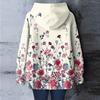 Women's Floral Print Loose Casual Long Sleeved Hooded Sweatshirt