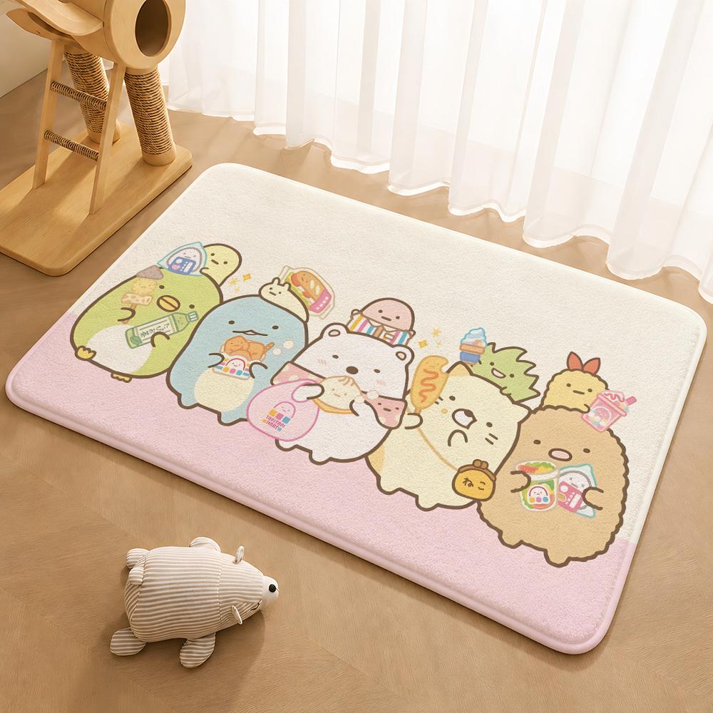 S-Sumikko Gurashi Exquisite Floor Mat Floor Mat Soft Flannel Non-Slip Door Rug for Living Room