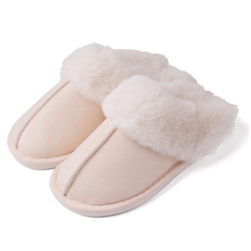 Cotton slippers, thickened warm winter new comfortable home neckline home shoes fluffy indoor winter