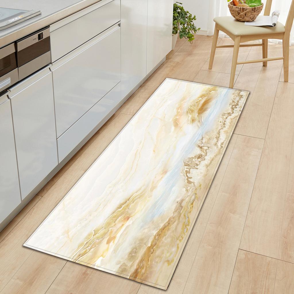 Marble Carpet Long Floor Mat Stone Pattern Theme Doormat