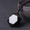 Fashion Fashion Blessing Black Lucky Jewelry Hexagram Shape Necklace Amulet Obsidian Pendant