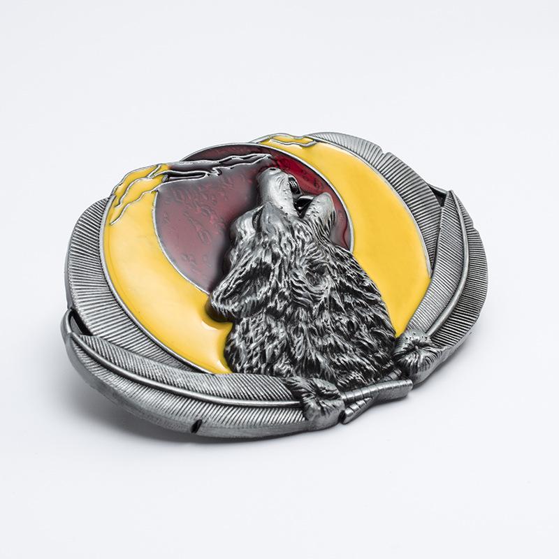 Exklusive Waldwolfjäger Gürtelschnalle - Glatt, Retro Hip Hop Amerikanischer Westen Design