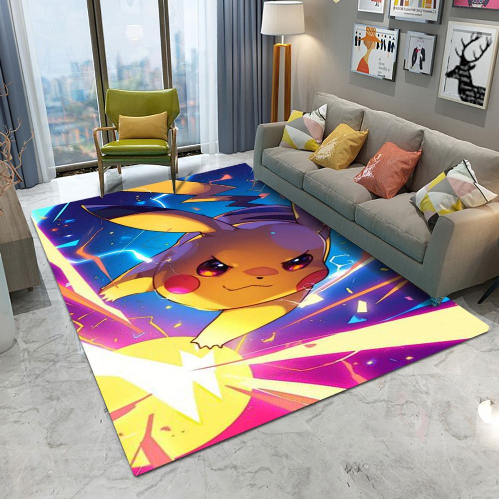  Pikachu Pokemon Kawaii Carpet Living Room Bedroom Kitchen Sofa Table Balcony Entrance Rug Non-slip Cartoon Cute Mat Decor