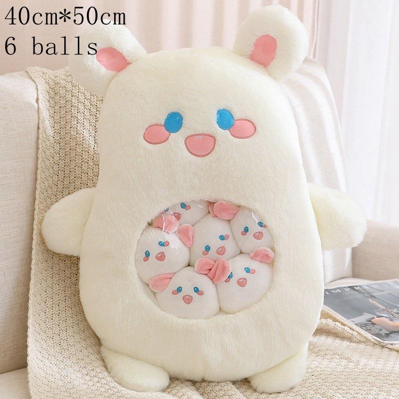 Cute Plush Pudding Bag Candy Bag Mini Balls Panda Koala Capybara Yellow Bear Dolls Animals Plush Pillow Birthday Gift for Girls
