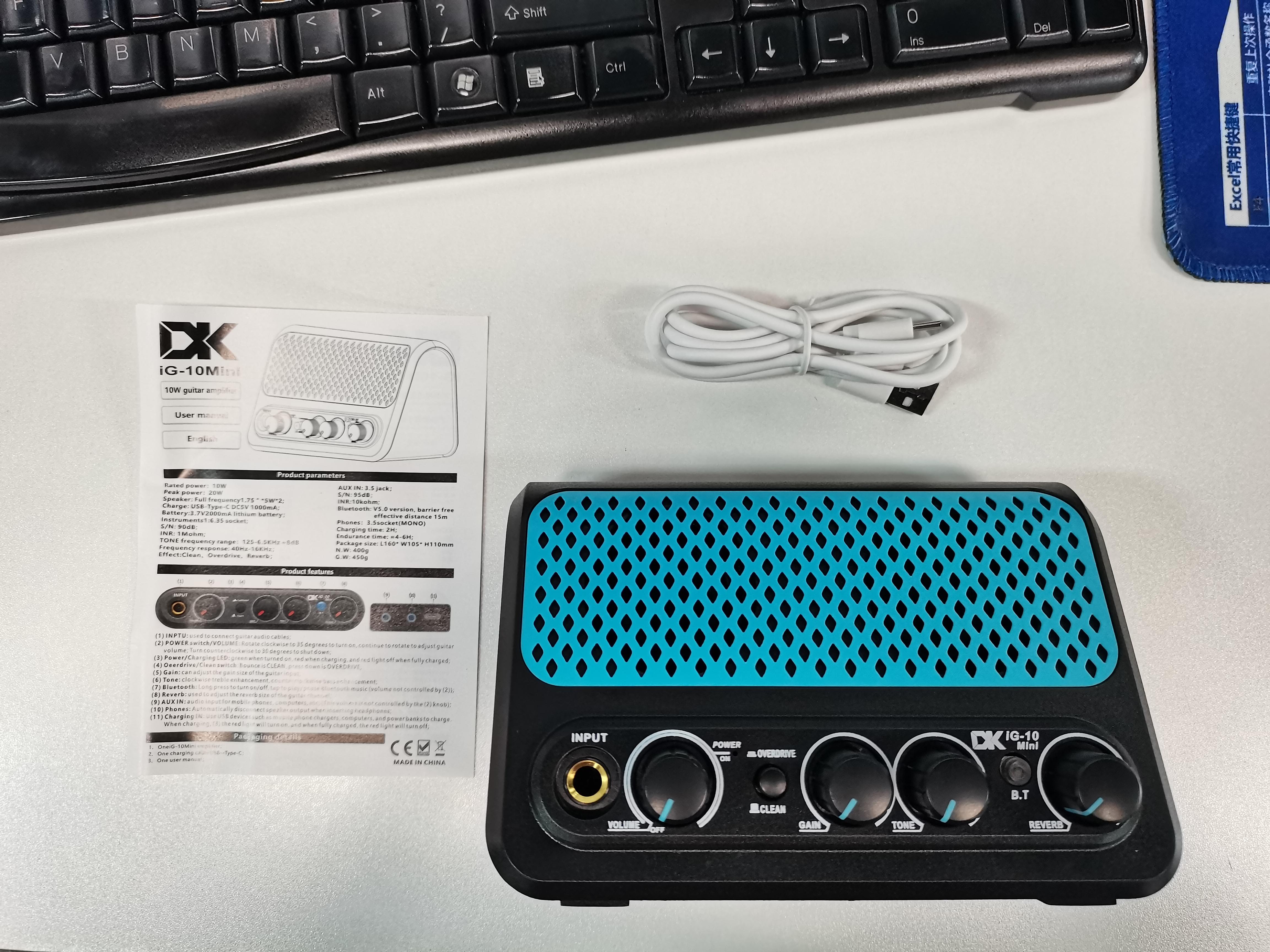 

DK 10W Small Electric Guitar Amp Clean Overdrive 2 Channel Reverb Effect Portable Guitar Practice Speaker for Daily Practice Str чорний