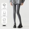 Graue, mit Samt gefütterte Leggings für Damen - Warme, dicke, kältebeständige Strumpfhose mit No-Drop-Design für Herbst & Winter