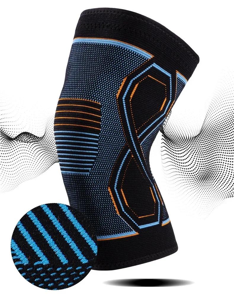 

1шт компрессионный наколенник для тренировок поддержка колена для облегчения боли в суставах бег велоспорт баскетбол фитнес вязаные наколенники рукав XL