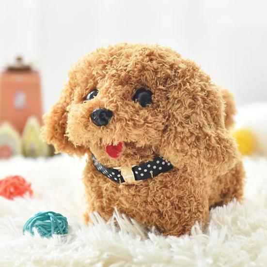 Kids Electric Plush Dog Toy Interactive Barking Nodding Movable Tail Walking Puppy Plushie Toddlers Educational Simulation Stuffed Animal Toy