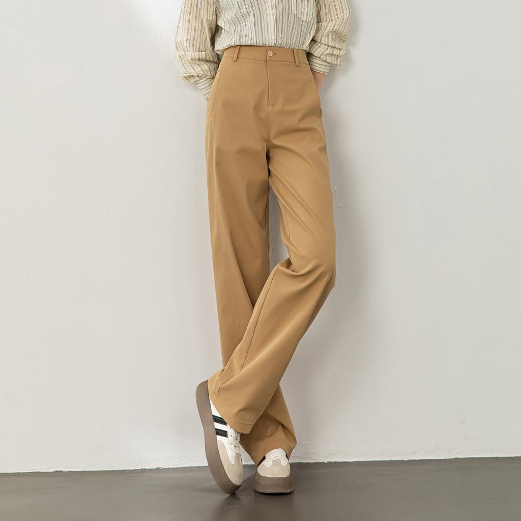1116 New Women's Purple Lazy Style Simple Commuter Long Pants with Thoughtful Straight-Leg Wide-Leg Casual Floor-Length Slimming