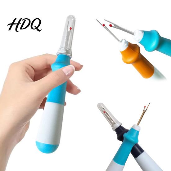Fabric Thread Cutter Ergonomic Silicone Handle Seam Remover for Sewing Craft Supplies Embroidery Crafting Stitch Removal Tool with Clear Protective