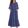Girls' Tiered Ruffle Dress - 3/4 Sleeve Pocket Maxi With Pockets